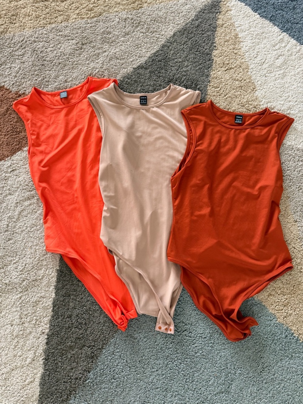 SHEIN Sleeveless Round Neck Bodysuit Bundle